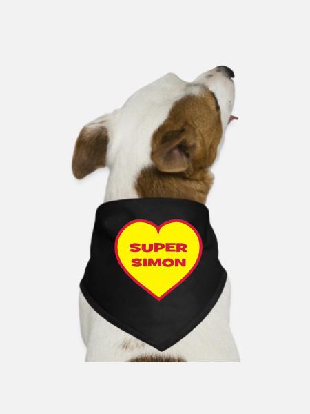 Super-Simon - Hunde-Bandana - Schwarz - Vorne