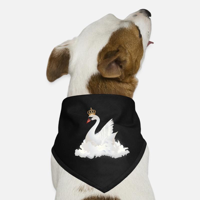 dreamlike swan in the clouds with a crown Dog Bandana
