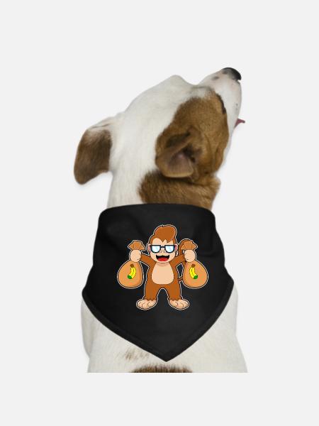 Affe Bandit Geldsack - Hunde-Bandana - Schwarz - Vorne