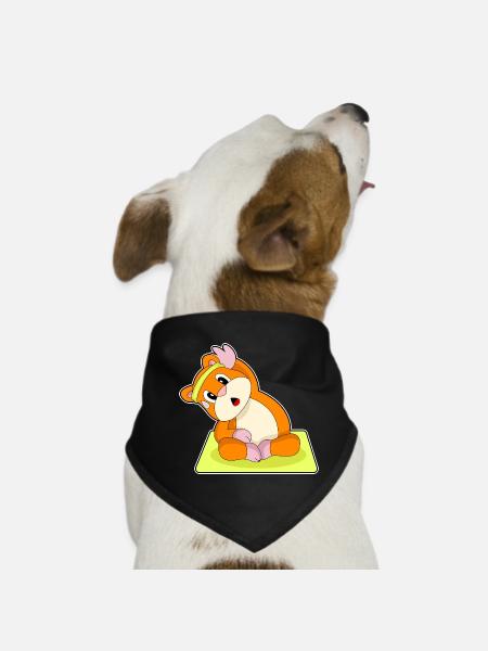 Hamster Yoga Fitness Gymnastics - Dog Bandana - black - Front