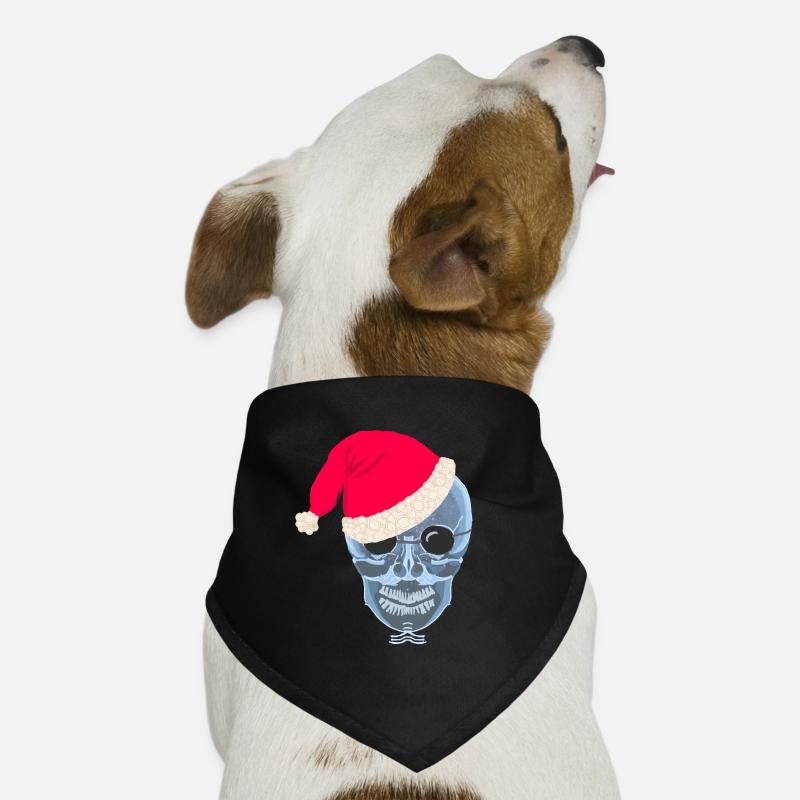 X-ray skull Santa hat, drawing Dog Bandana