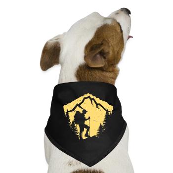 Bergwanderung Silhouette Design - Hunde-Bandana - Schwarz - Vorne