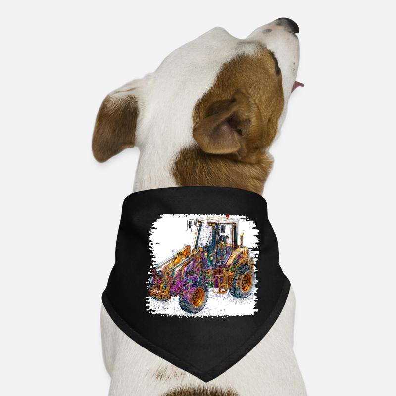 Excavatrices de construction Neon Lines Bandana pour chien