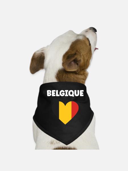 Belgique Coeur Tricolore - Bandana pour chien - noir - Devant