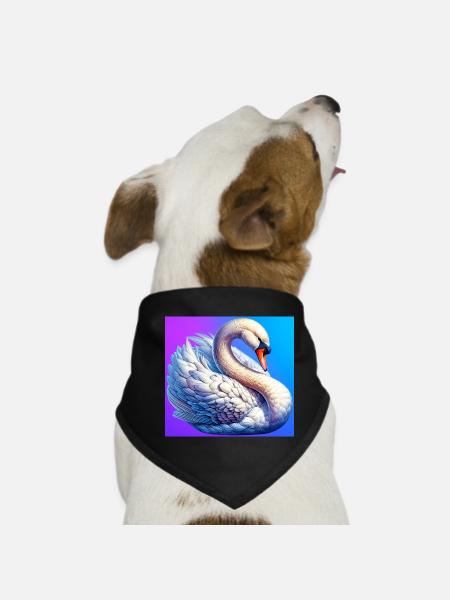 swan - Dog Bandana - black - Front