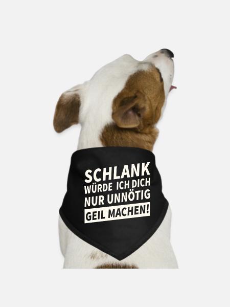 Schlank Würde Ich Dich Nur Unnötig Lustiges - Hunde-Bandana - Schwarz - Vorne