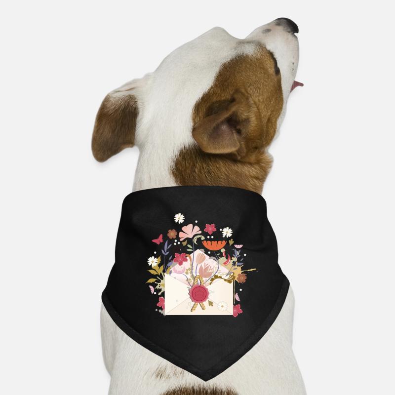 enveloppe florale avec fleurs et sceau Bandana pour chien
