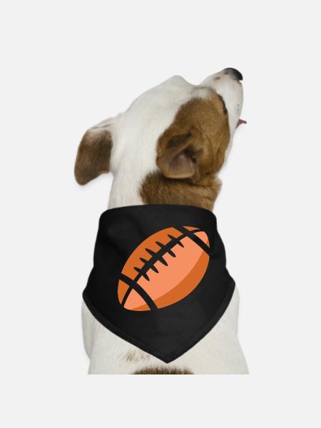 Symbole d’icône de football américain Logo Fan de sport de balle - Bandana pour chien - noir - Devant
