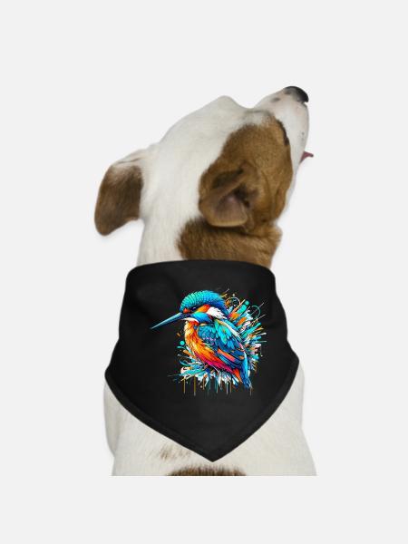 Martin-pêcheur - Bandana pour chien - noir - Devant