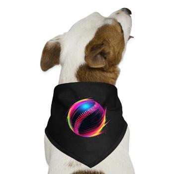 Baseball Ball Vaporwave - Hunde-Bandana - Schwarz - Vorne