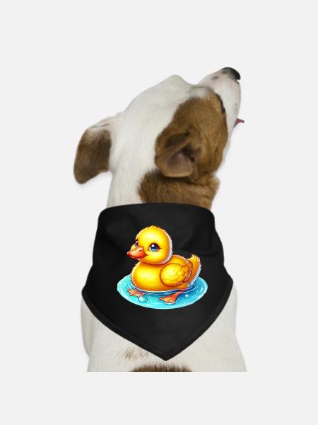 Entenküken Ente Ente - Hunde-Bandana - Schwarz - Vorne
