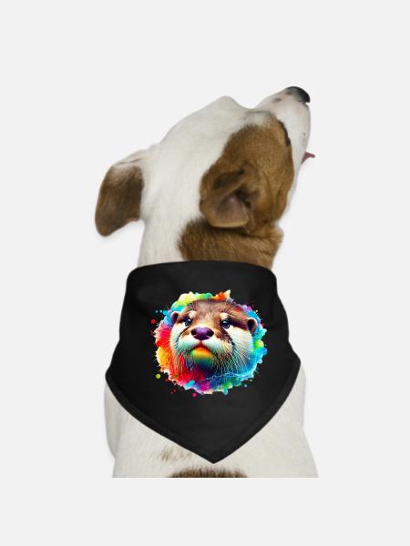 Otter - Dog Bandana - black - Front