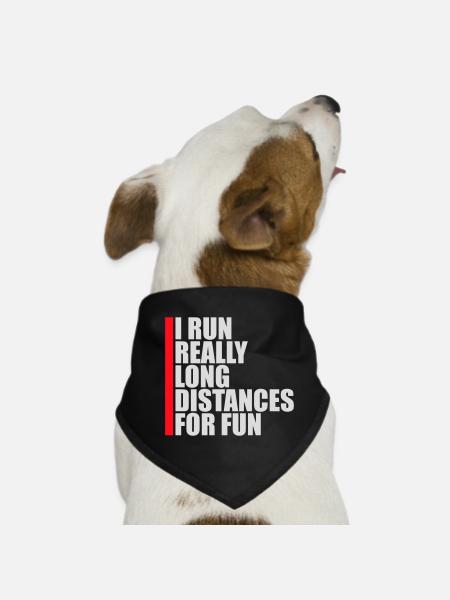 Je cours de très longues distances pour un marathon amusant - Bandana pour chien - noir - Devant