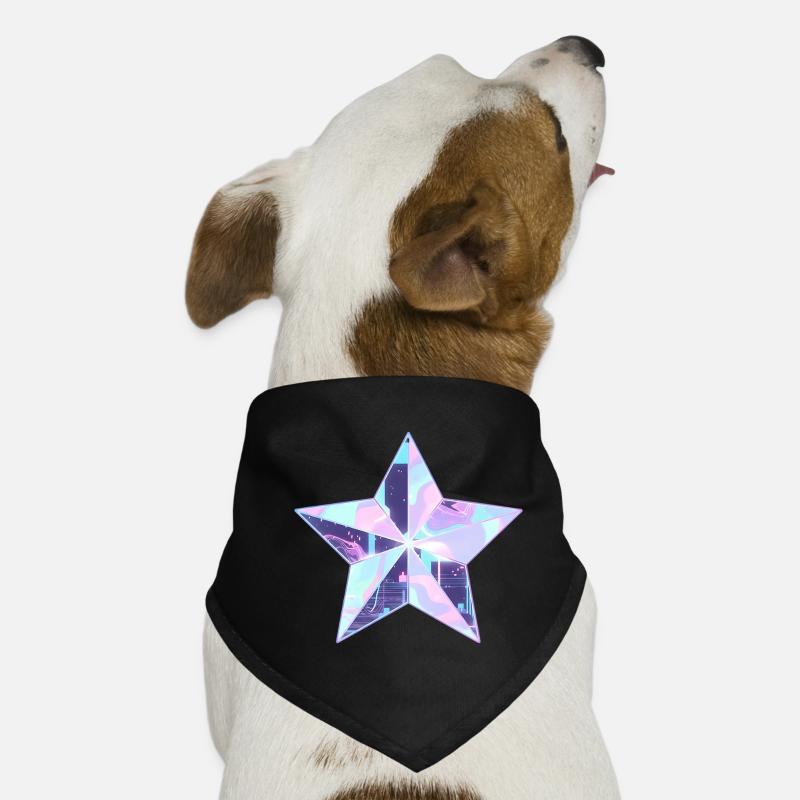 Pastellstern Neon Skyline Hunde-Bandana