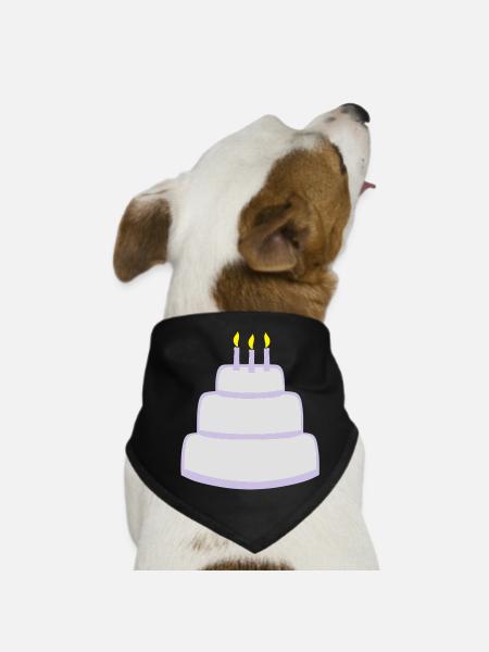 Birthday Cake - Dog Bandana - black - Front