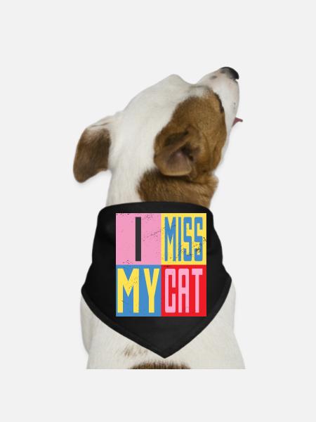 I miss my cat - Dog Bandana - black - Front