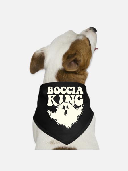 Boccia King Boulekugel Halloween Kostüm Geist - Hunde-Bandana - Schwarz - Vorne
