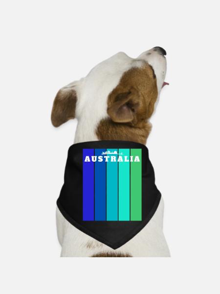 Australia Stripes Skyline - Hunde-Bandana - Schwarz - Vorne