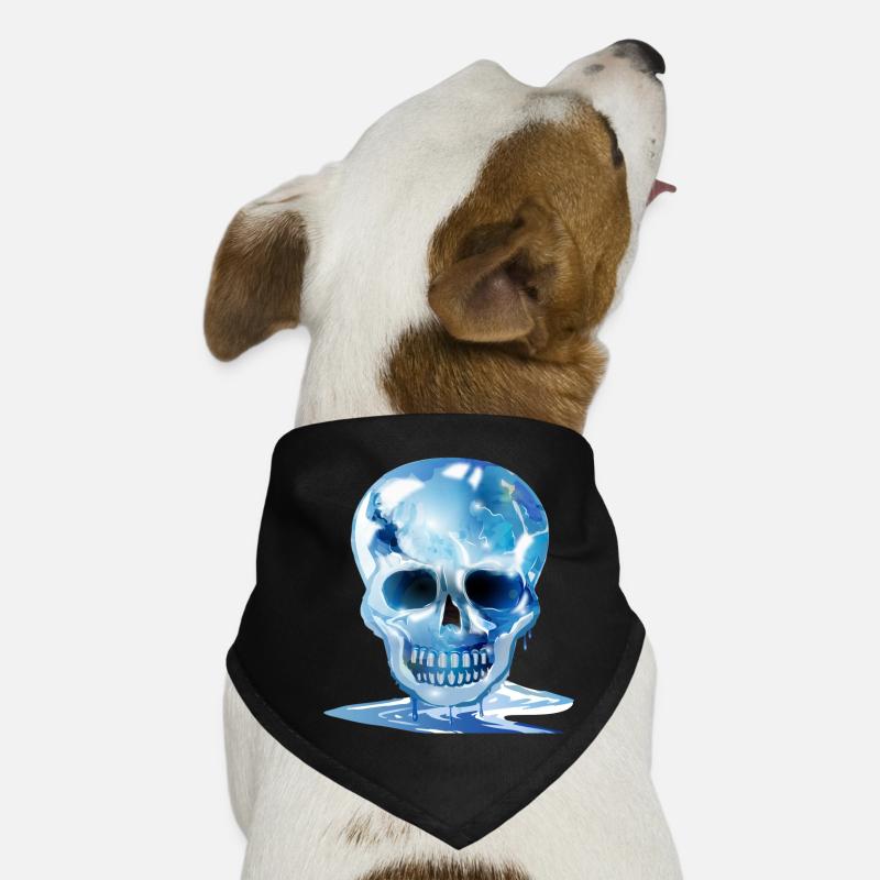 extravaganter schmelzender Totenkopf in Eis Farben Hunde-Bandana