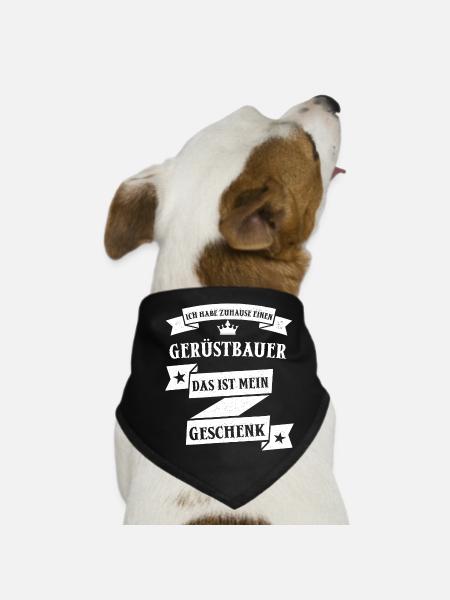 Gerüstbauer Gerüstbauen Handwerk Beruf Spruch - Hunde-Bandana - Schwarz - Vorne