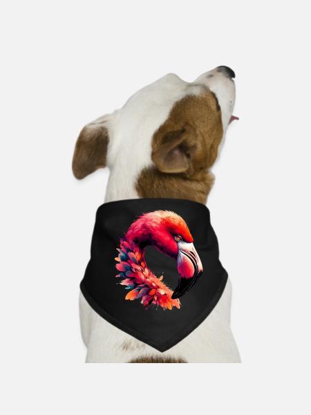 Flamingo - Dog Bandana - black - Front