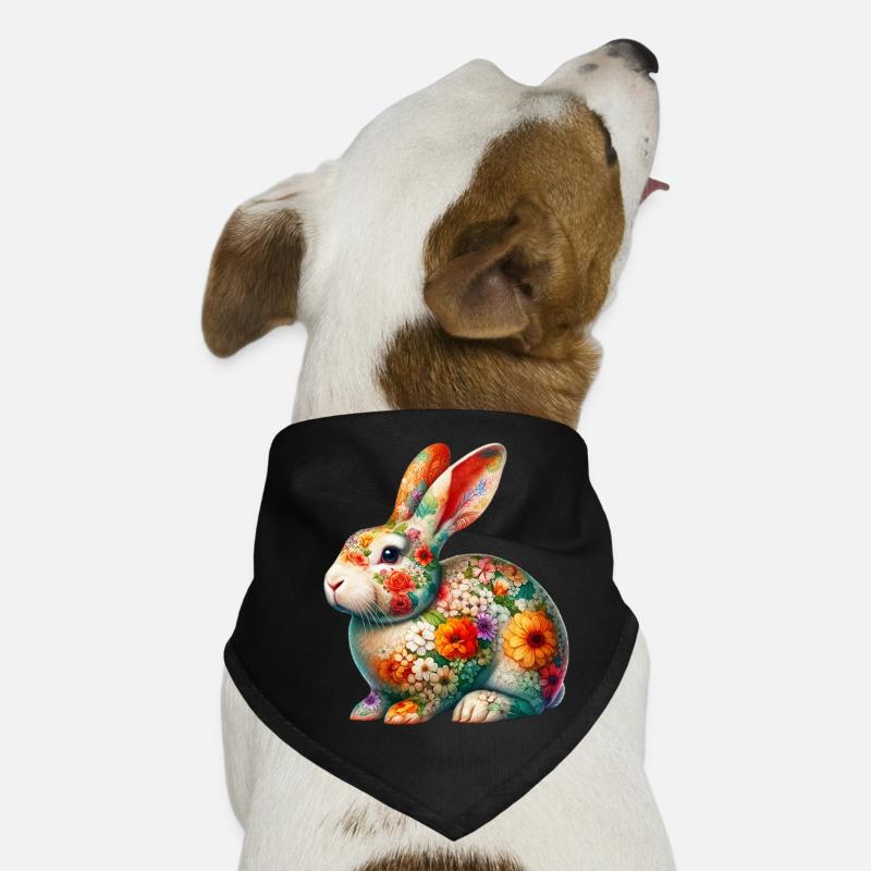Rabbit decorated with flowers Dog Bandana