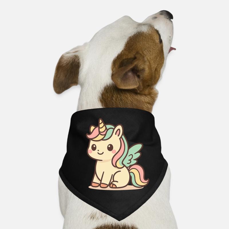 Licorne ailée arc-en-ciel mignonne Bandana pour chien