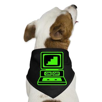 Computer Minimal Pop-Art - Hunde-Bandana - Schwarz - Vorne