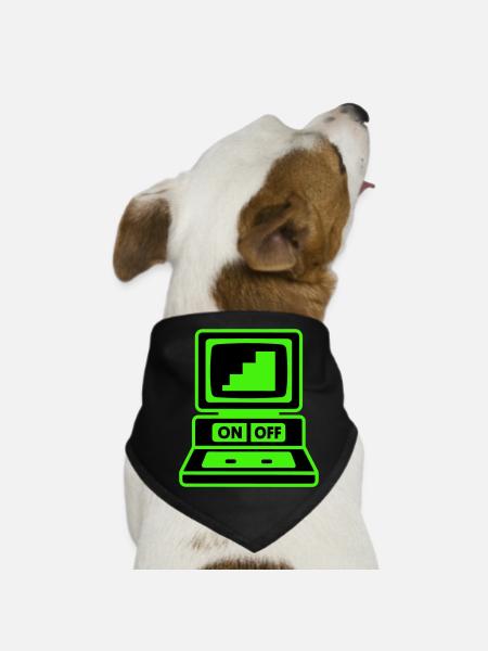 Ordinateur Minimal Pop Art - Bandana pour chien - noir - Devant