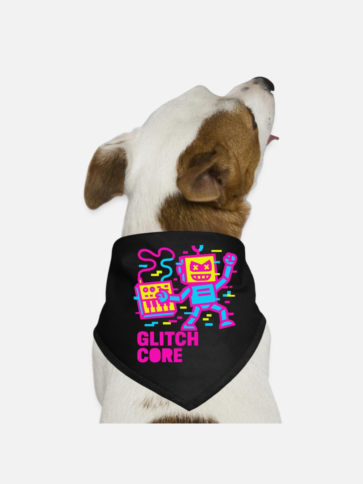 Glitchcore ! - Bandana pour chien - noir - Devant