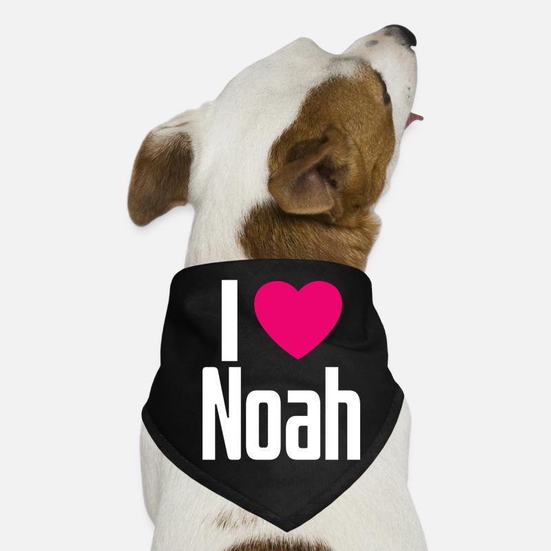 J’aime Noah Cœur Rose J’aime Noah Bandana pour chien