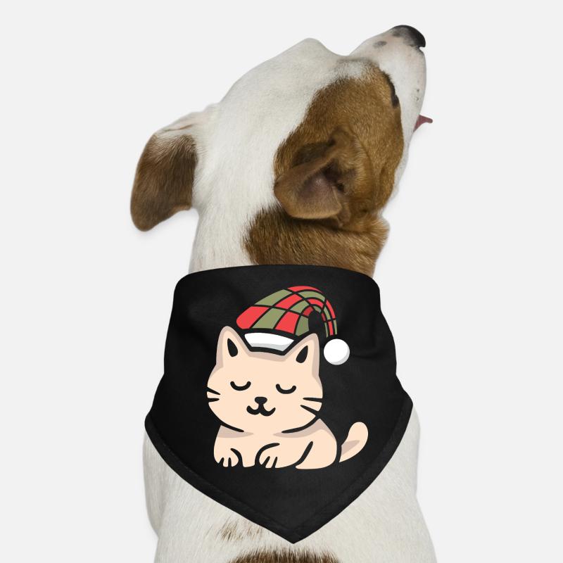 Look de chat écossais de Noël en hiver Bandana pour chien