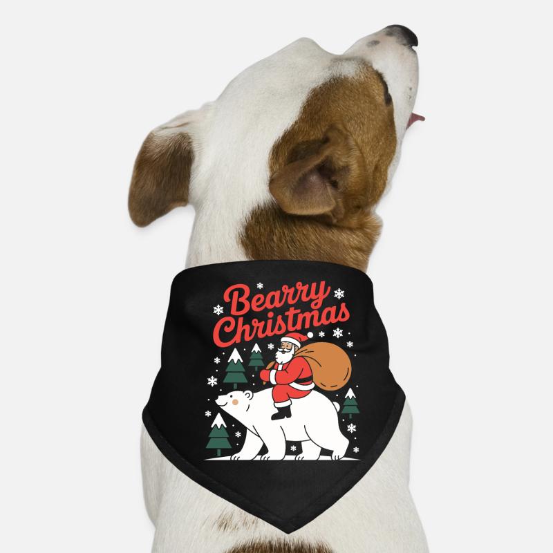 Bärenweihnachten-Weihnachts-Weihnachtsmann - Hunde-Bandana - Schwarz