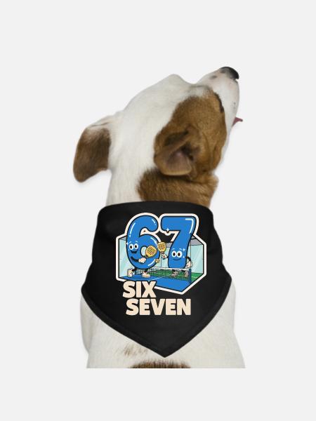67 Six Seven Meme Padel - Italien Drôle - Bandana pour chien - noir - Devant