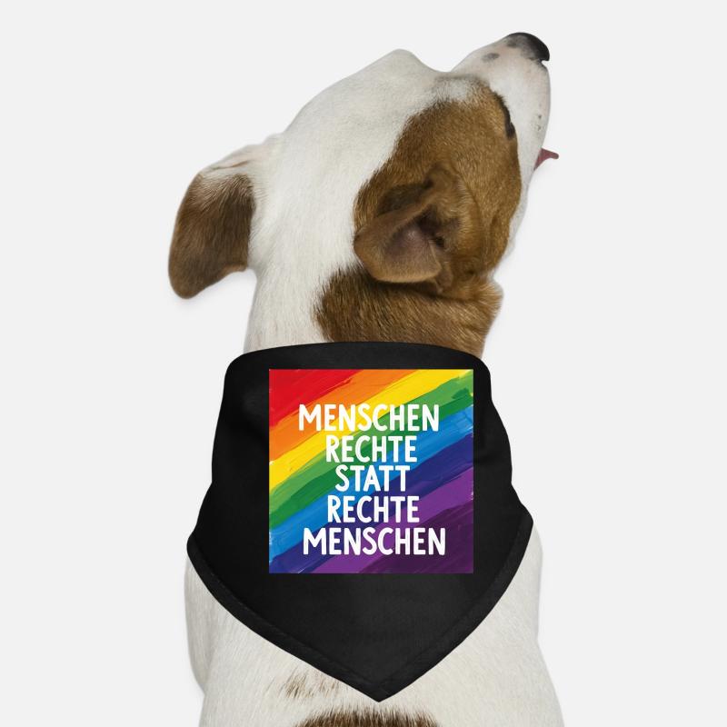Menschenrechte statt rechte Menschen Regenbogen Hunde-Bandana