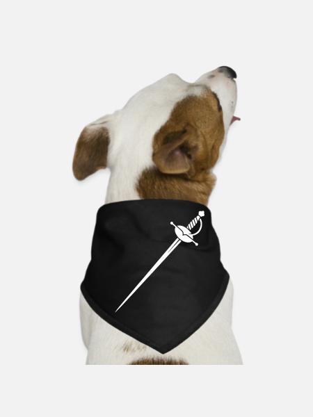 Old Epee Sword Grunge Vintage - Dog Bandana - black - Front