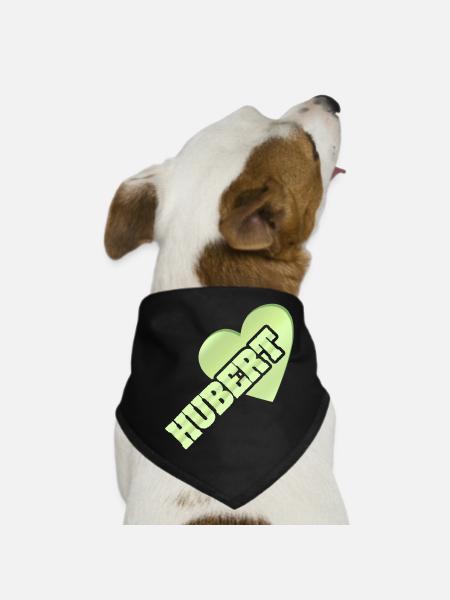 Gift for Hubert - Dog Bandana - black - Front