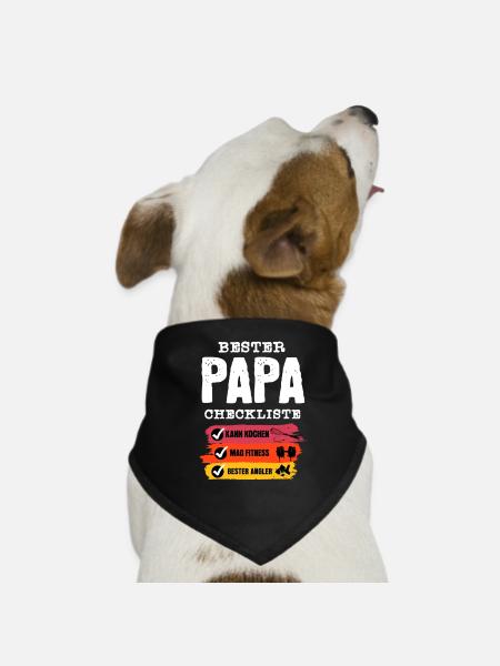 Bester Papa Checkliste  - Hunde-Bandana - Schwarz - Vorne