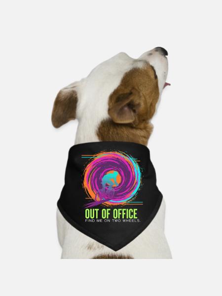 Zweirädrige Neonentlüftung - Hunde-Bandana - Schwarz - Vorne