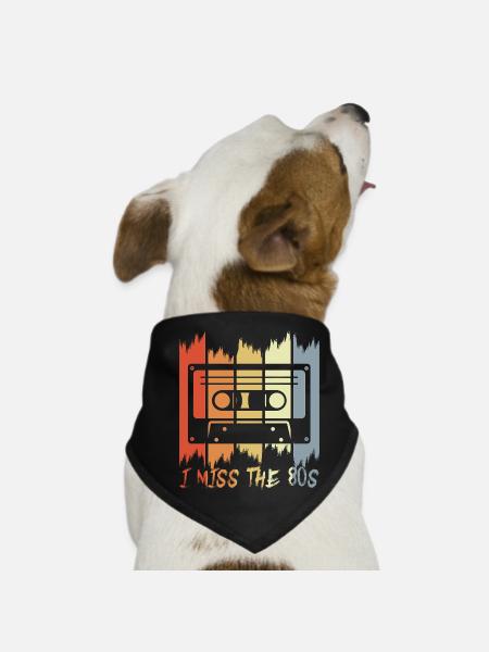 Ich vermisse die 80er - Hunde-Bandana - Schwarz - Vorne