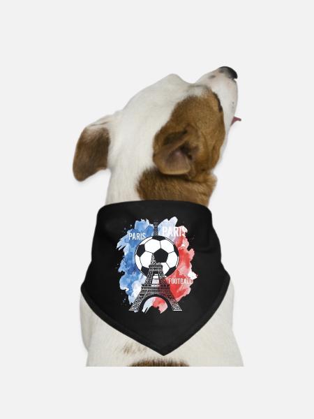Paris Sport Design für französische Fans - Hunde-Bandana - Schwarz - Vorne