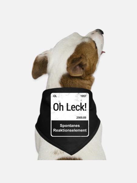 Oh Leck - Saarländisch für Profis - Element-Kachel - Hunde-Bandana - Schwarz - Vorne