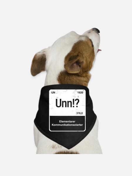 Unn!? - Saarländisch für Profis!  - Hunde-Bandana - Schwarz - Vorne