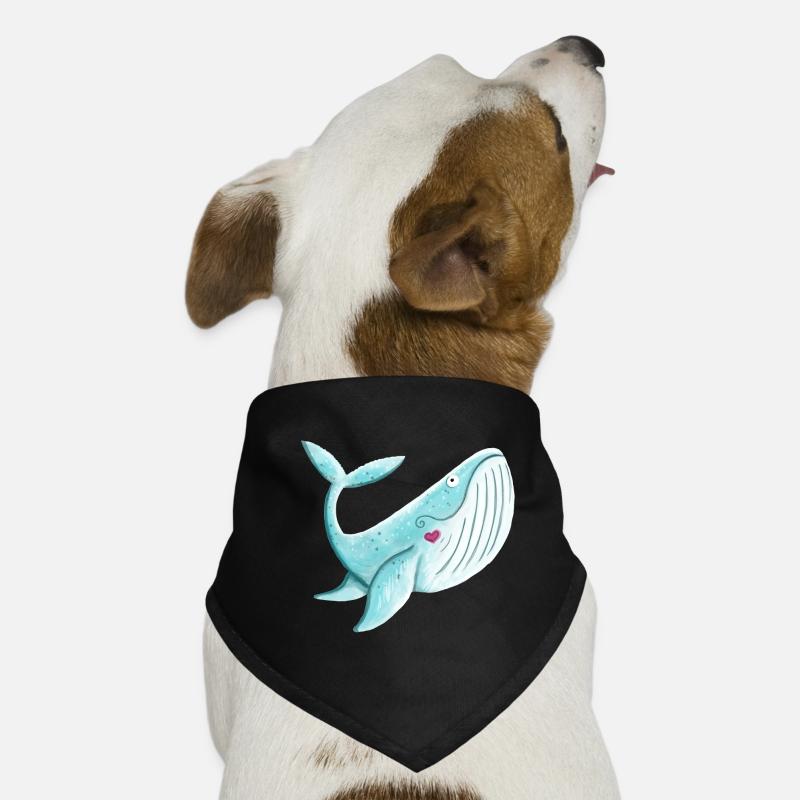 Wal Mit Herz I Buckelwal Walfisch Geschenk Comic Hunde-Bandana