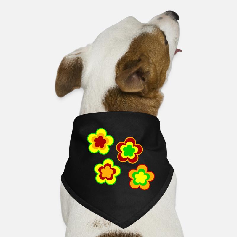 70s Flower Pattern Dog Bandana