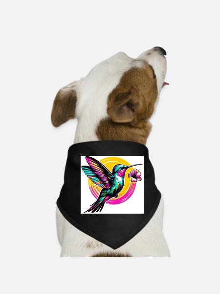 Colibri - Bandana pour chien - noir - Devant