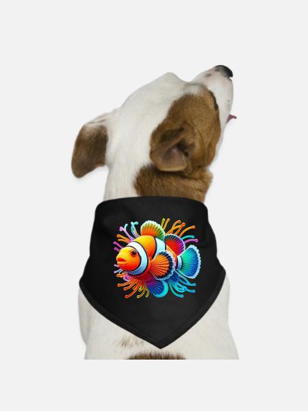 Poisson-clown - Bandana pour chien - noir - Devant