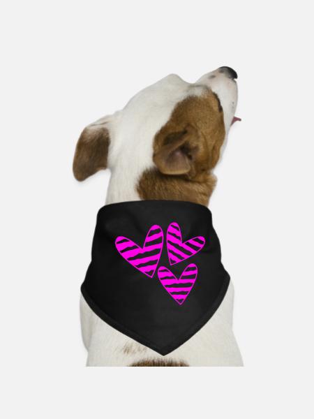 SAINT VALENTIN. EVJF. JE T'AIME. I LOVE YOU. AMOUR - Bandana pour chien - noir - Devant