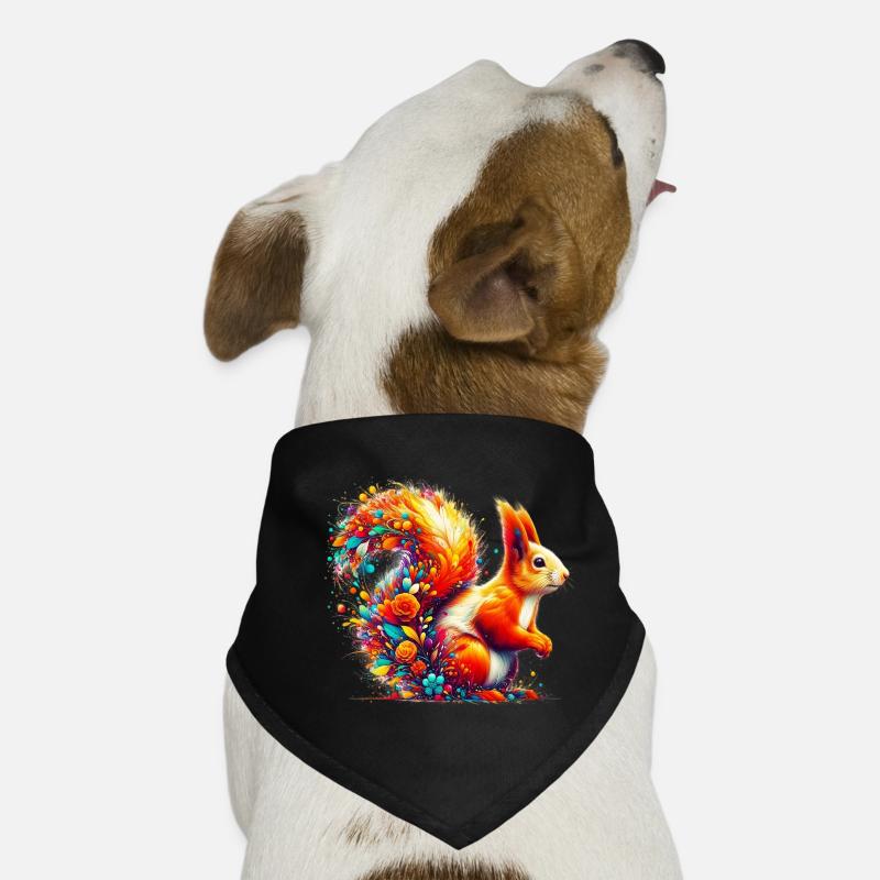 Eichhörnchen - Hunde-Bandana - Schwarz