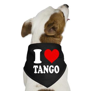 Ich liebe Tango Tanz Tanz Herz Lustig - Hunde-Bandana - Schwarz - Vorne